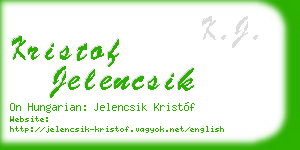 kristof jelencsik business card